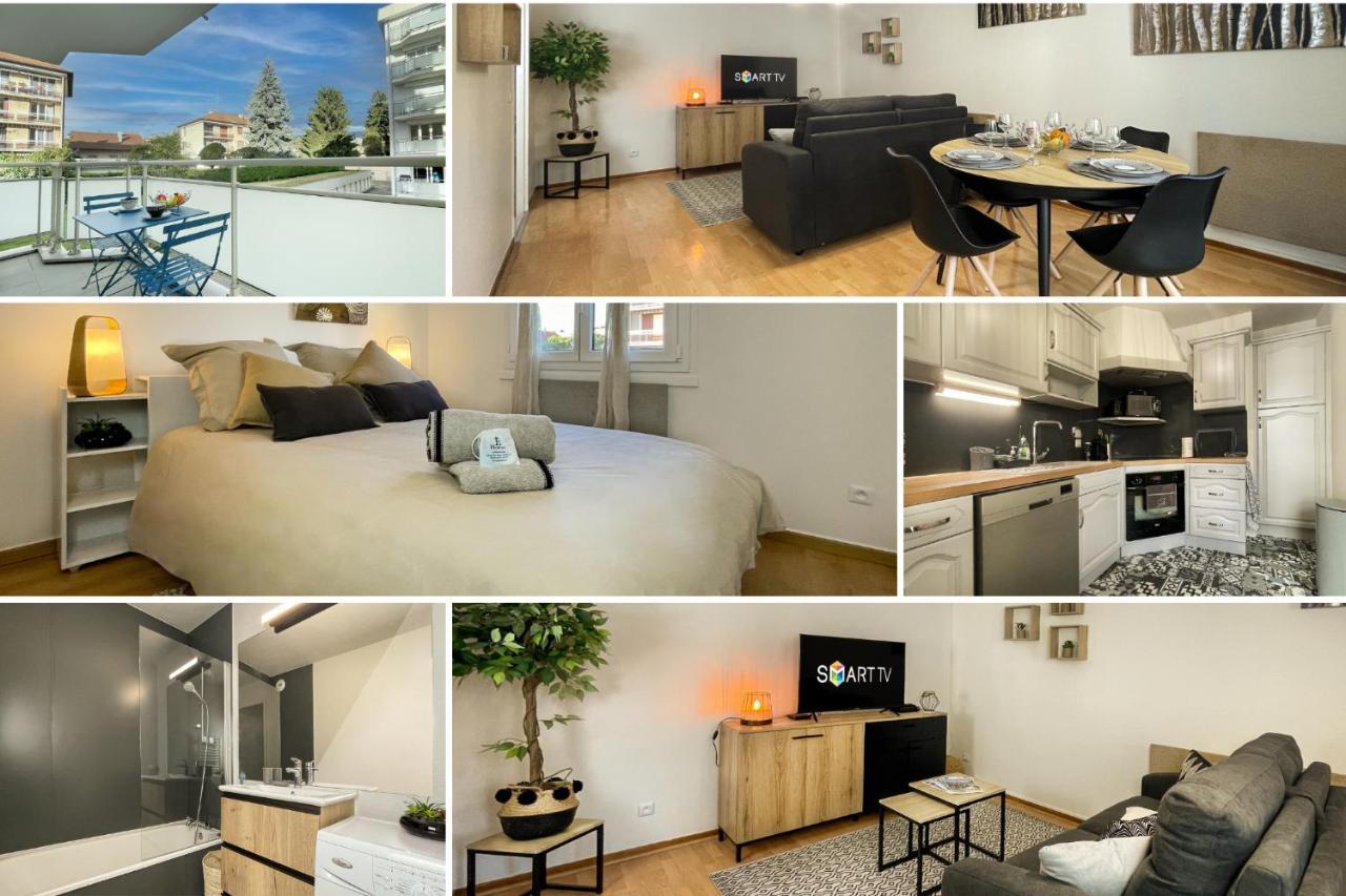 Homey Wood - New - Appartement Avec Une Chambre - Parking Prive Gratuit - Balcon Prive - A 5 Min De La Gare Pour Rejoindre Geneve Annemasse Kültér fotó